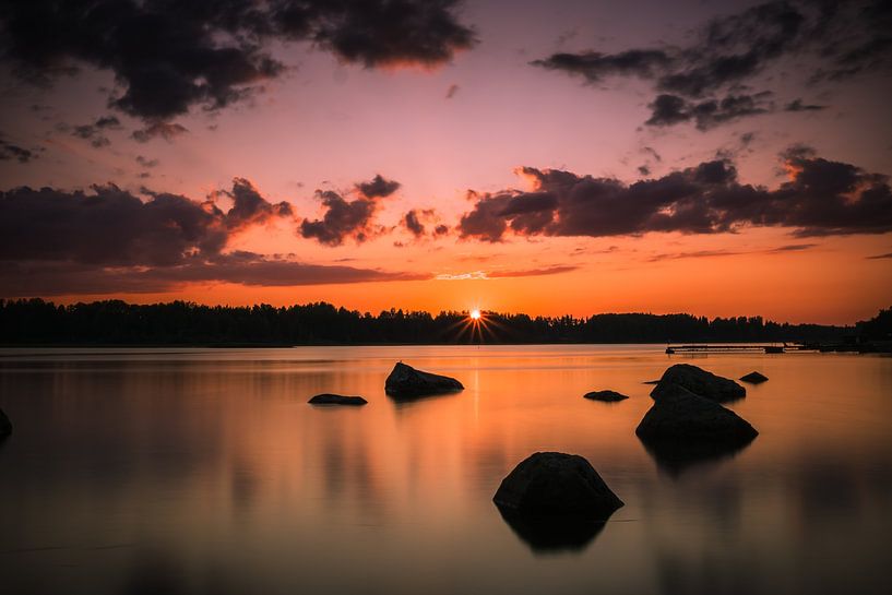 Zonsondergang op schiereiland On, Zweden van Wendy Van Oenen