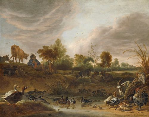 Landschap met dieren, Cornelis Saftleven