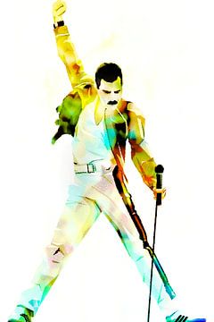 Freddie Mercury Wembley Stadium Abstract Portrait von Art By Dominic