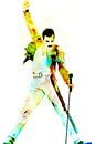 Freddie Mercury Wembley Stadium Abstract Portrait von Art By Dominic Miniaturansicht