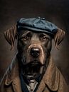 Porträt Hund im Peaky Blinders-Stil von Maarten ten Brug Miniaturansicht