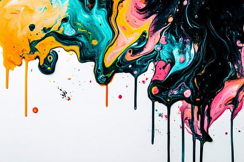 Peinture abstraite colorée blanche