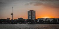 Rotterdam Skyline (zonsondergang) van John Ouwens thumbnail