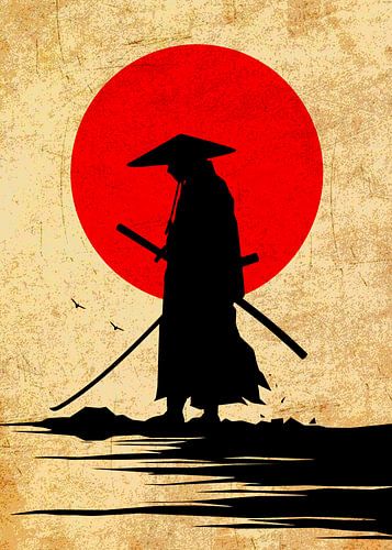 Silhouet van de stille Ronin