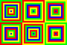 6 Permutationen mit Zentrum Blau | ID=15 | V=09 von Gerhard Haberern