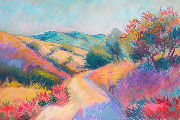 Landschap Monet Stijl | Velden | Impressionisme van ARTEO Schilderijen