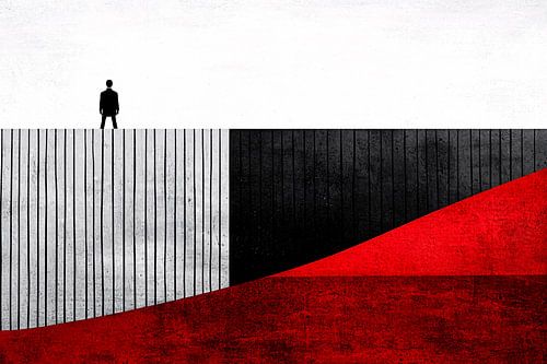 Minimalistisch silhouet met sterke contrasten