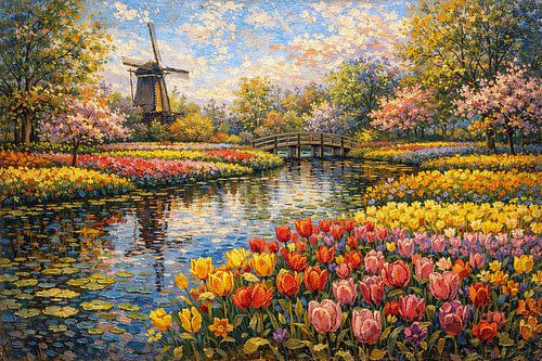 Keukenhof, Nederland schilderij.