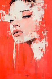 Étude de portrait artistique en rouge sur Poster Art Shop