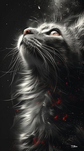 poes - kat in zwart wit