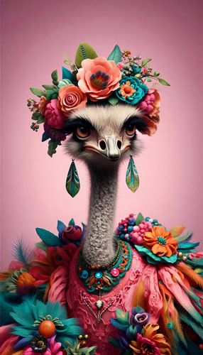 La reine des fleurs en plumes