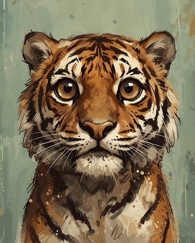 young tiger with big eyes