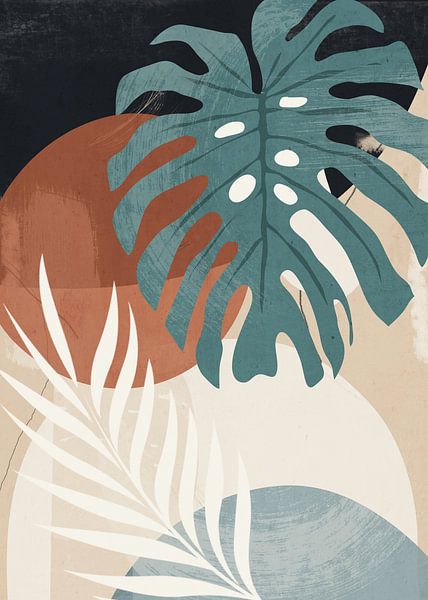 Abstract Art Tropical Leaves by ThingDesign 