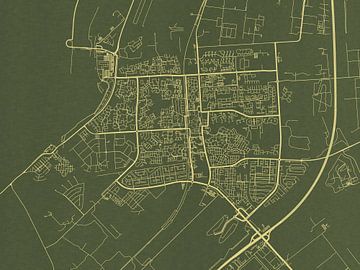 Kaart van Lelystad in Groen Goud van Map Art Studio