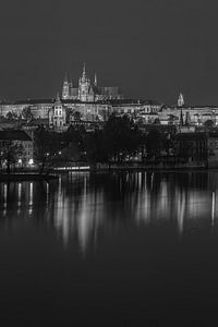 Château de Prague et Pont Charles en soirée - Prague, République tchèque - 15