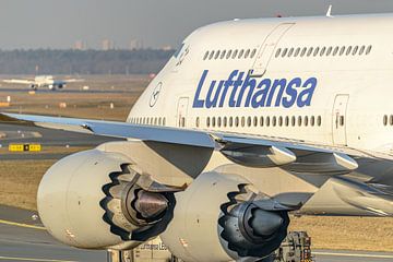 Close-up Lufthansa Boeing 747-8.