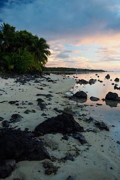 Sunset at Amuri Beach, Aitutaki - Cook Islands by Van Oostrum Photography