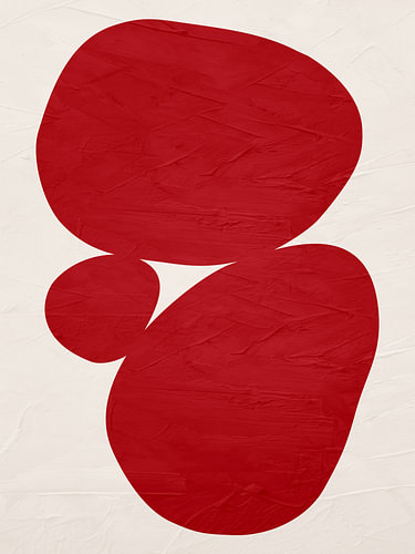 Minimalist abstract art featuring organic shapes in warm, colourful tones.