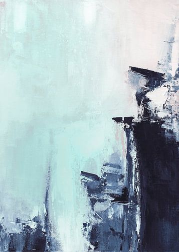 Ensemble menthe rose bleu abstrait