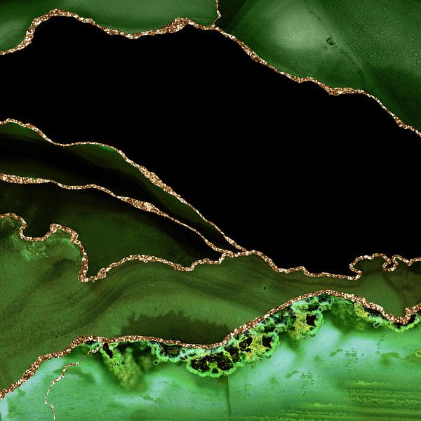 Green &amp; Gold Agate Texture 14 von Aloke Design