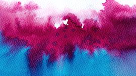 Violett und Blau | Aquarellgemälde von WatercolorWall