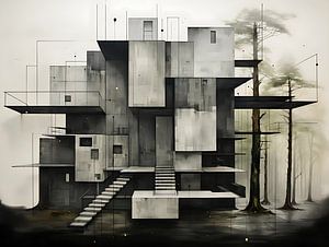 Skizze Architekturgebäude