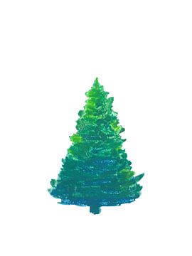 Grüner Tannenbaum Silhouette von Karen Kaspar