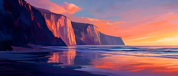 Kustlandschap bij zonsondergang - Pittoresk van Poster Art Shop