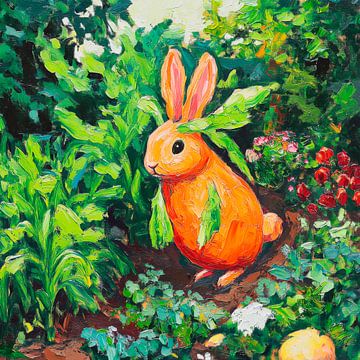 Süßes Kaninchen im Garten von Poster Art Shop