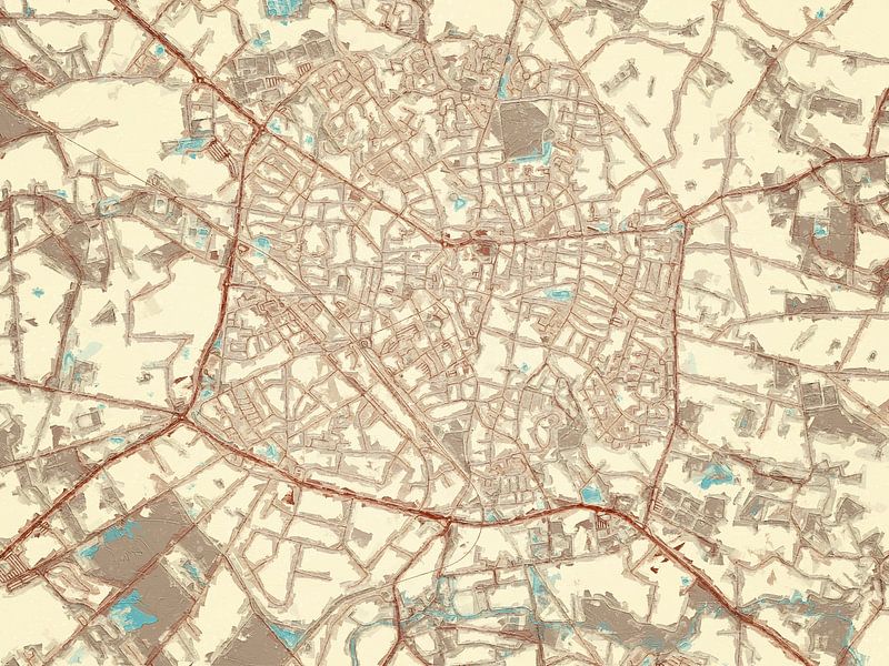 Map of Winterswijk in the style Blue &amp; Cream by De Kaartenwinkel