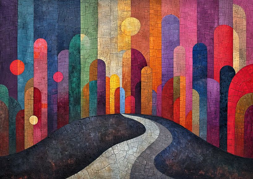 Vibrant Pathway Mosaic by Art Whims
