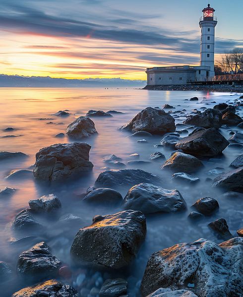 Magische zonsopgang, staande wachter van fernlichtsicht