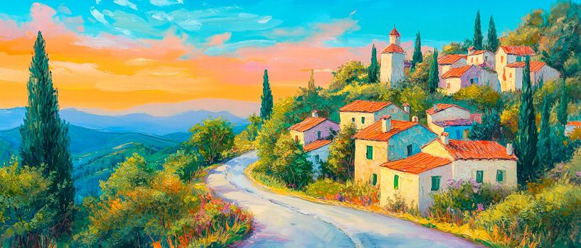 Idyllic coastal landscape at sunset by Poster Art Shop