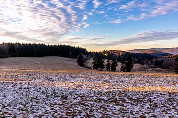 Korte wandeling bij zonsondergang naar de Ruppberg bij Zella-Mehlis - Thüringen - Duitsland van Oliver Hlavaty