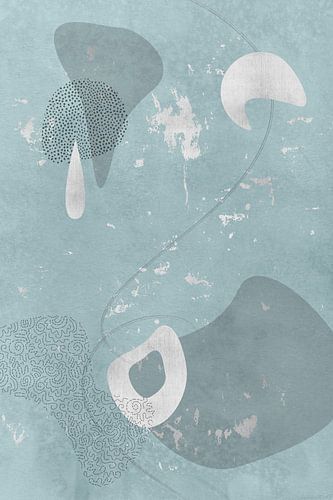 Mid-Century Vintage No. 5 | zilver-turkoois