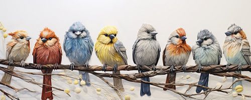 Plumes et brindilles sur Peintures accrocheuses