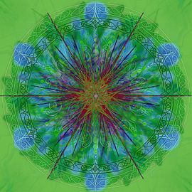 Kaleidoscope, Grün und Blau von Rietje Bulthuis