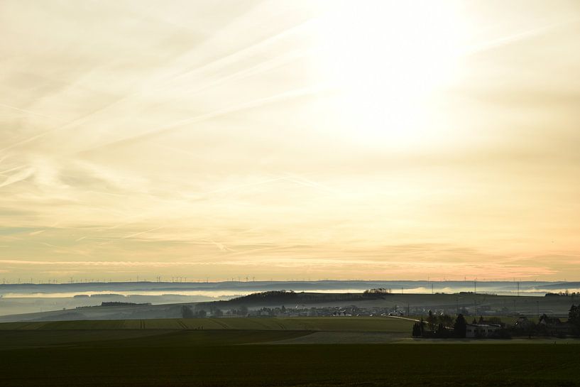 Le soleil levant en Champagne par Renzo de Jonge