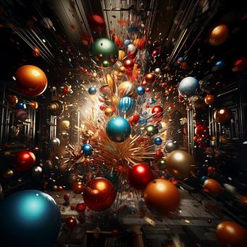 Explosion von Weihnachtsschmuck