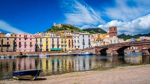 Blick auf die Burg Malaspina, Bosa, Sardinien