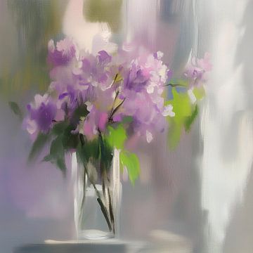 Nature morte florale de rêve aux douces tonalités violettes sur Color Square