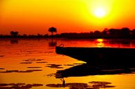 Afrikaanse zonsondergang mokoro van Dexter Reijsmeijer thumbnail