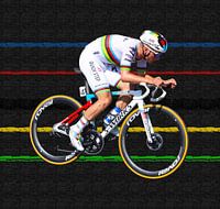 Remco Evenepoel naar de titel in de witte koersbroek