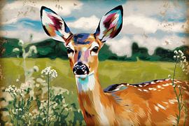 Colourful deer in nature by Imperial Art House