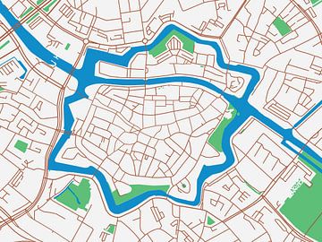 Carte de Zwolle Centrum dans le style Urban Ivory sur Map Art Studio