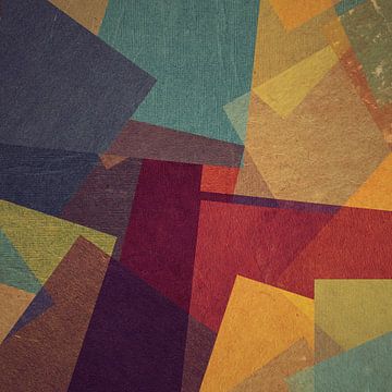Oud papier met textuur - Geometrisch en abstract in aardetinten 2 van Western Exposure