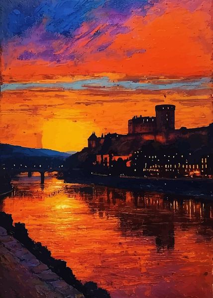 Heidelberg Castle Sunset by MIROKKU
