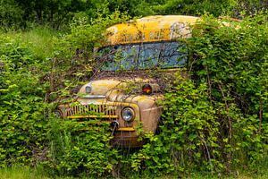 Bus scolaire rouillé quelque part dans l'Idaho, États-Unis