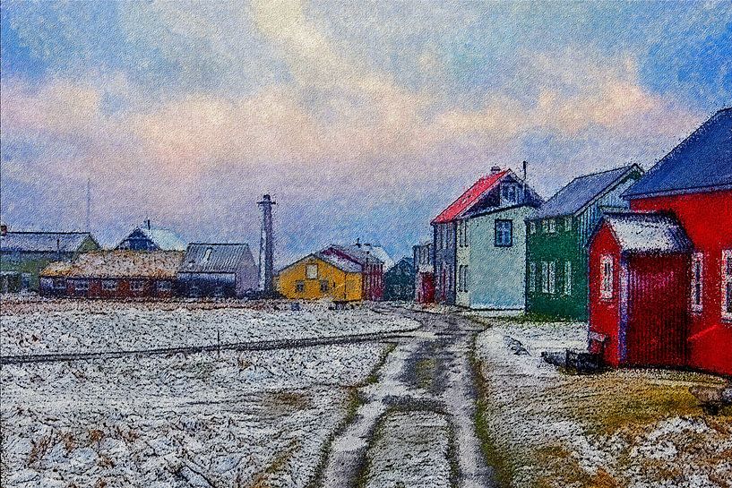Winter op Flatey van Frans Blok - foto's, kunst en andere wanddecoratie
