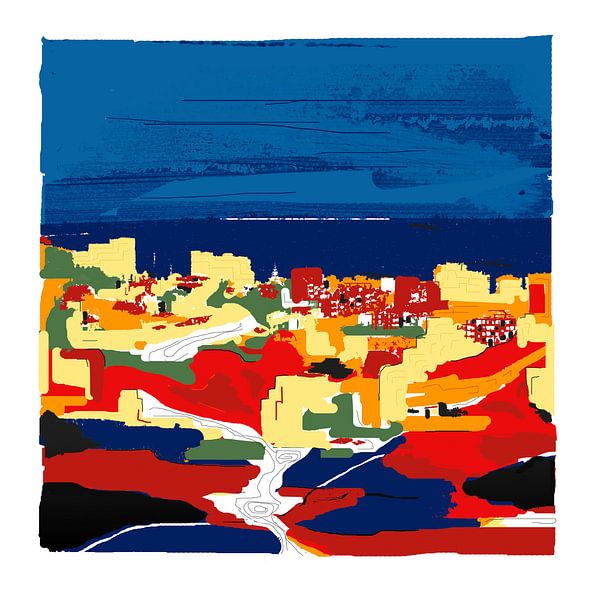 Siebdruck kunst in Farbe von Mijas in Spanien von Marianne van der Zee